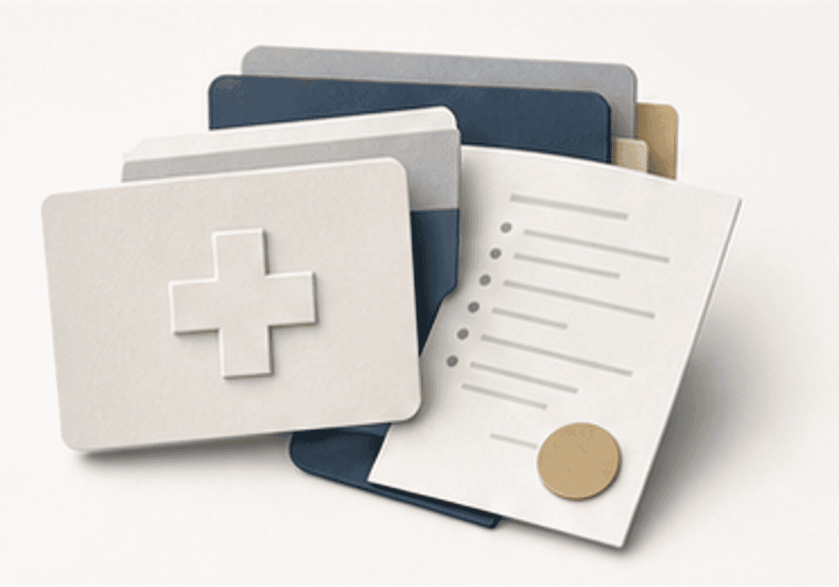 Ruhige Illustration zu Spitalzusatzversicherung und Gesundheitsdeckung